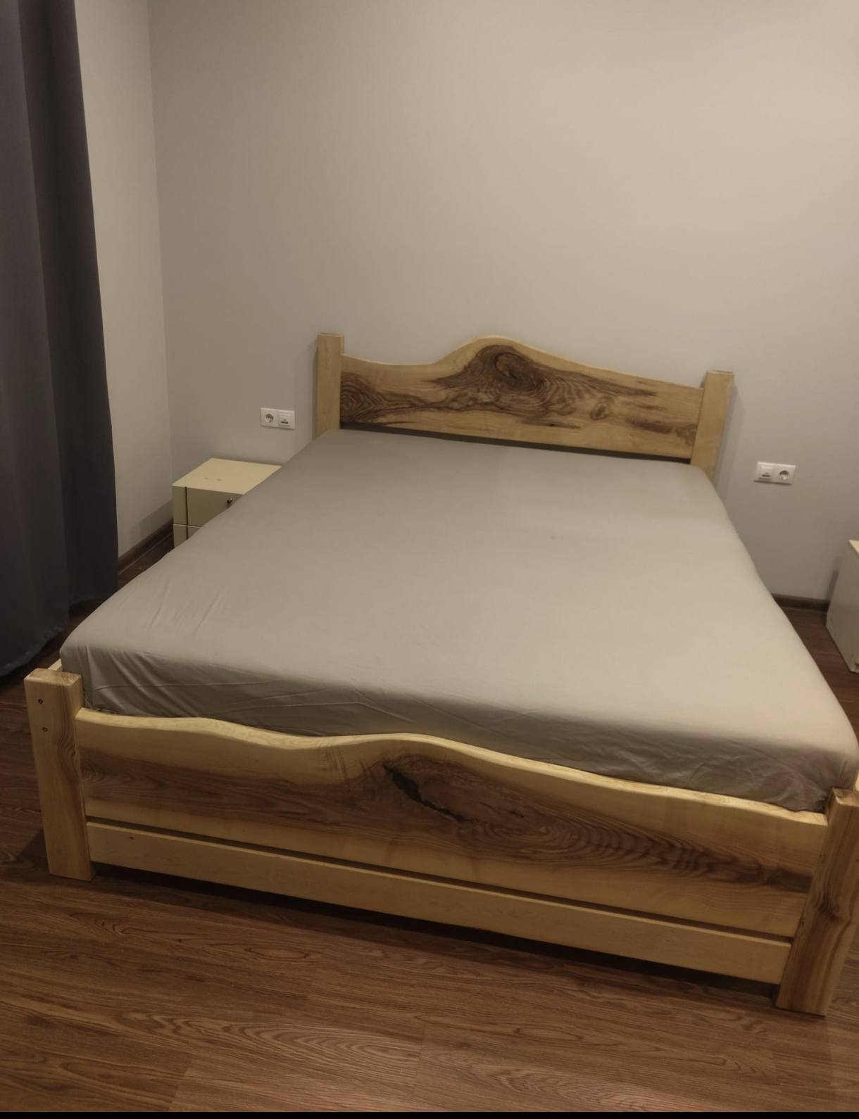Oša koka masīvkoka gulta ar dzīvo malu 160x200 cm ( vai jeb kuru citu izmēru) - Image 8
