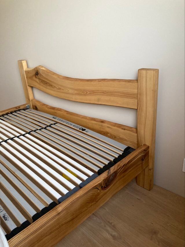 Oša koka masīvkoka gulta ar dzīvo malu 160x200 cm ( vai jeb kuru citu izmēru) - Image 3