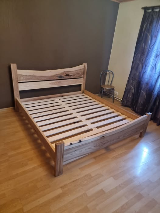 Oša koka masīvkoka gulta ar dzīvo malu 160x200 cm ( vai jeb kuru citu izmēru) - Image 6